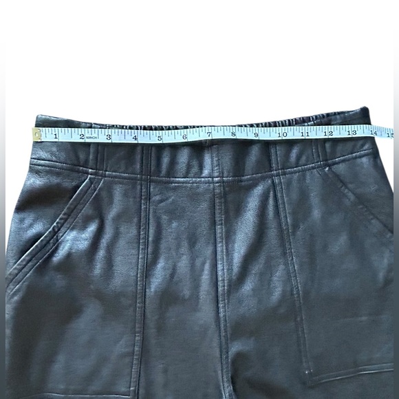 SPANX Faux Leather Joggers Women's Small Black Pull On Fall Winter Moto Sexy - Picture 5 of 14